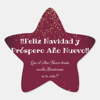 Feliz Navidad Moderner Glitzer Weihnachten Stern-Aufkleber