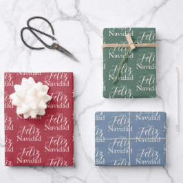 Feliz Navidad Moderner Weihnachtsfeiertag Geschenkpapier Set