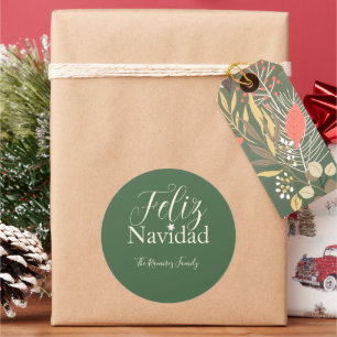 Feliz Navidad Modernes Weihnachts-Party Runder Aufkleber