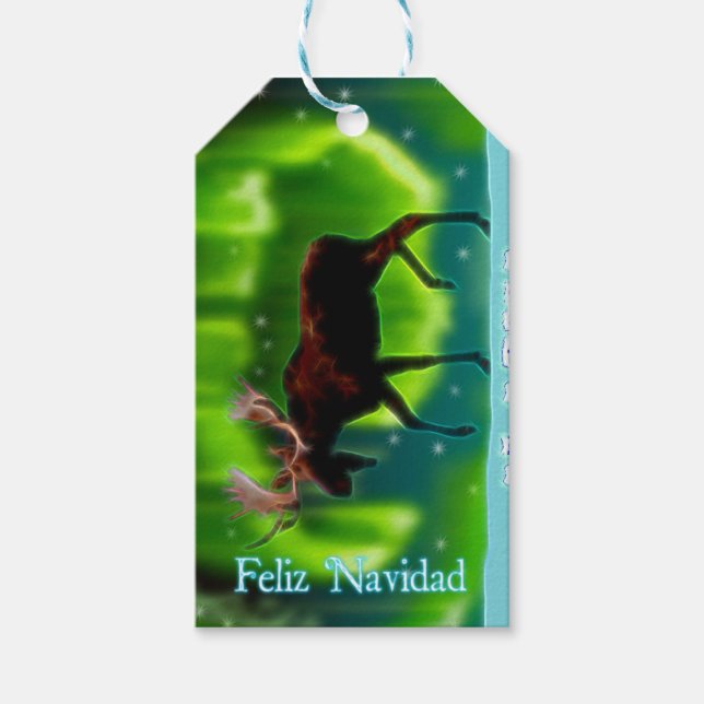 Feliz Navidad - Nordlichtmoose Geschenkanhänger (Vorderseite)