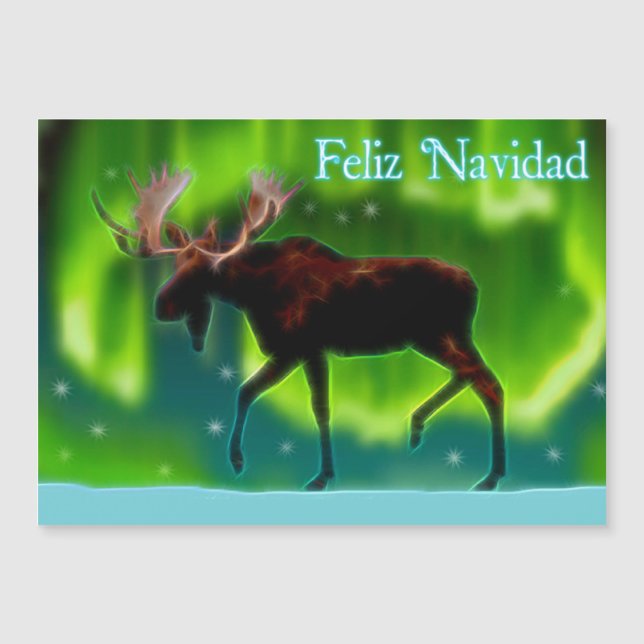 Feliz Navidad - Nordlichtmoose Magnetkarte (Vorderseite)