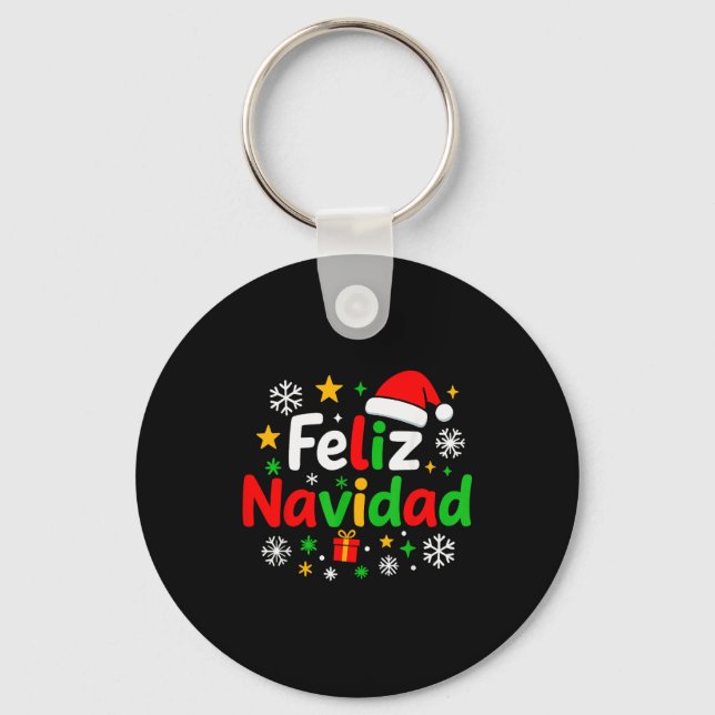 Feliz Navidad Pajamas Shirt, Cute Spanish Mexican  Schlüsselanhänger (Vorderseite)