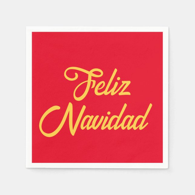 Feliz Navidad Paper Napkin Serviette (Vorderseite)