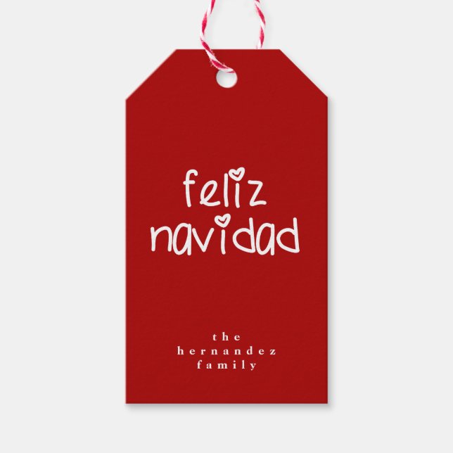 Feliz Navidad - Personalisiertes Weihnachten Geschenkanhänger (Vorderseite)