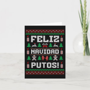 Feliz Navidad Putos Funny Mexican Christmas Sweet Karte