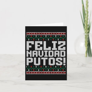 Feliz Navidad Putos Mexican Ugly Christmas Sweater Karte
