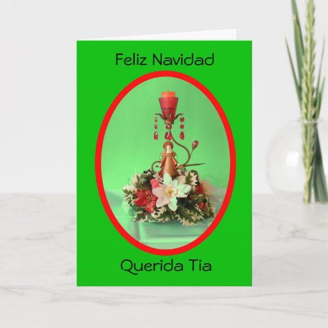 Feliz Navidad Querida Tia Feiertagskarte (Vorderseite)