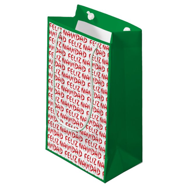 Feliz Navidad Red Chile Pepper Kleine Geschenktüte (Vorderseite Schrägansicht)