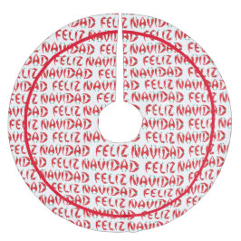Feliz Navidad Red Chile Pepper Polyester Weihnachtsbaumdecke