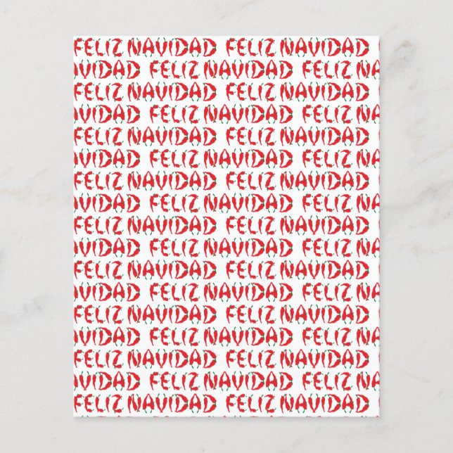 Feliz Navidad Red Chile Pepper Scrapbook Paper (Vorderseite)