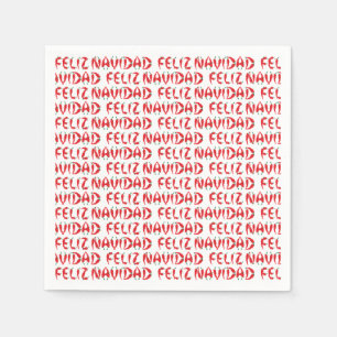 Feliz Navidad Red Chile Pepper Serviette