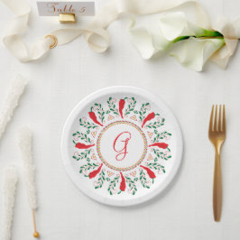 Feliz Navidad Red Chile Pepper Wreath Pappteller