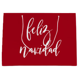 Feliz Navidad Red und White Christmas Große Geschenktüte