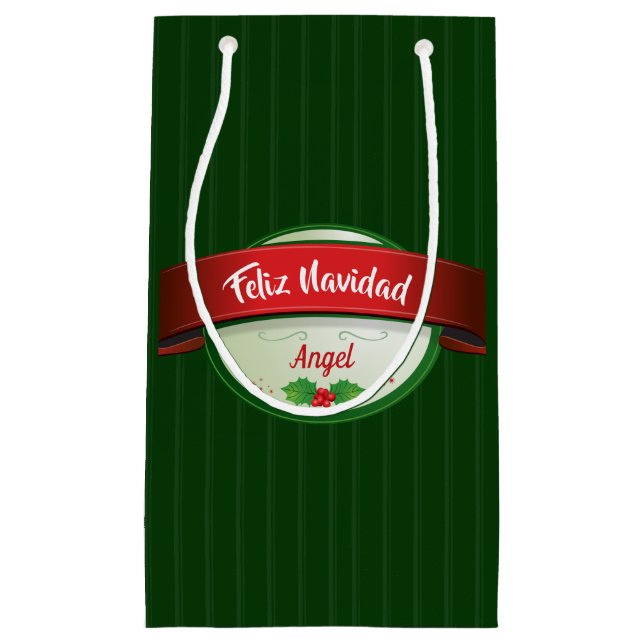 Feliz Navidad Ribbon Kleine Geschenktüte (Vorderseite)