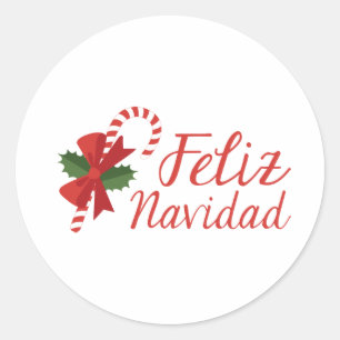 Feliz Navidad Runder Aufkleber
