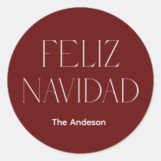 Feliz navidad runder aufkleber