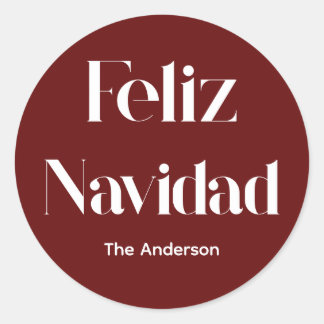 Feliz navidad runder aufkleber