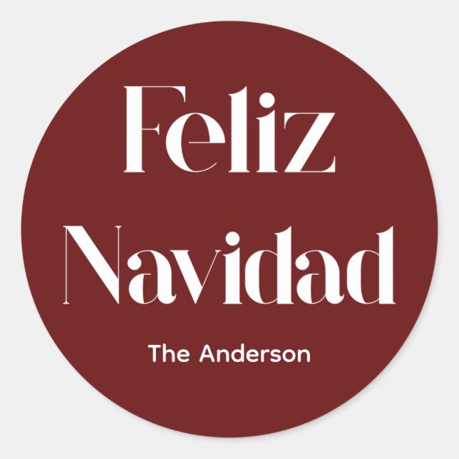 Feliz navidad runder aufkleber (Vorderseite)