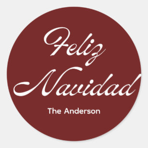Feliz navidad runder aufkleber