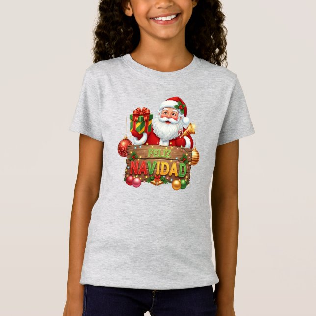 Feliz Navidad Santa Christmas T-Shirt (Vorderseite)