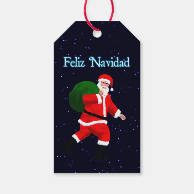 Feliz Navidad - Santa Claus Geschenkanhänger (Vorderseite)