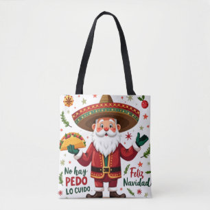 Feliz Navidad Santa with Taco Mexican Christmas Tasche