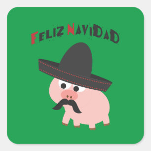 Feliz Navidad! Schwein Aufkleber