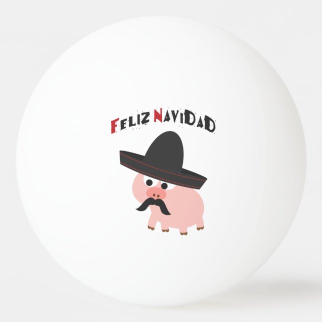 Feliz Navidad! Schwein Tischtennisball (Vorderseite)