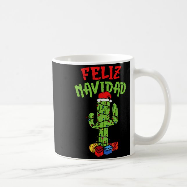 Feliz Navidad Shirt Mexican Christmas Cactus Xmas  Kaffeetasse (Rechts)