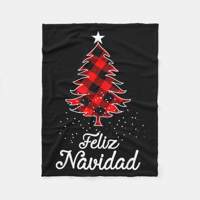 Feliz Navidad Shirts Family - Christmas Trees Buff Fleecedecke (Vorderseite)