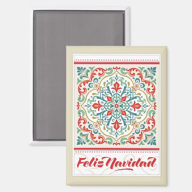 Feliz Navidad Spanisch Frohe Weihnachtsdekoratione Magnet (Vorderseite/Rückseite)