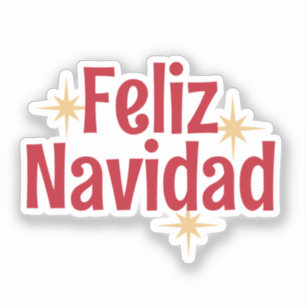 Feliz Navidad Spanisch Frohe Weihnachtsstars Aufkleber