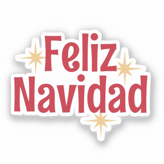 Feliz Navidad Spanisch Frohe Weihnachtsstars Aufkleber (Vorderseite)
