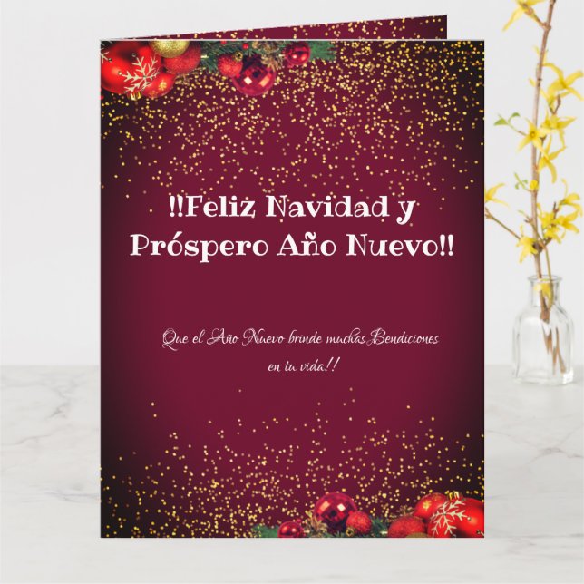 Feliz Navidad Spanische Weihnachtsgrüße Karte (Gelbe Blume)