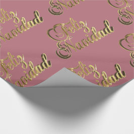 Feliz Navidad Spanische Weihnachtszeit Rose Gold Geschenkpapier