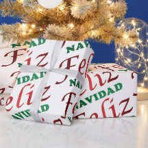 Feliz Navidad Spanischer Roter Grüner Weihnachtsfe