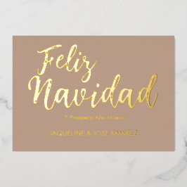 Feliz Navidad Spanish Gold Foil Carte de vacances