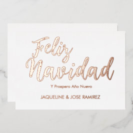 Feliz Navidad Spanish Gold Foil Carte de vacances