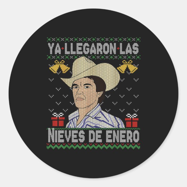 Feliz Navidad Spanish Las Nieves De Enero El Del C Runder Aufkleber (Vorderseite)