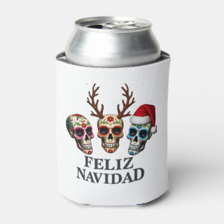 Feliz Navidad Sugar Skulls Reindeer Santa Mexican  Dosenkühler