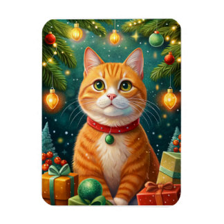 Feliz navidad te desea mi gato naranja magnet