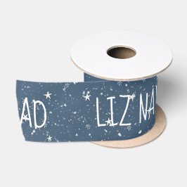 FELIZ NAVIDAD Text mit Sternen Satinband