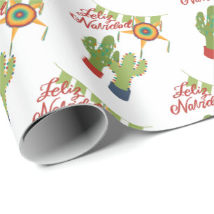 Feliz Navidad Urlaub dekoriert Kaktus Geschenkpapier
