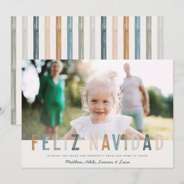 Feliz navidad Weihnachts-Foto Feiertagskarte (Vorne/Hinten)