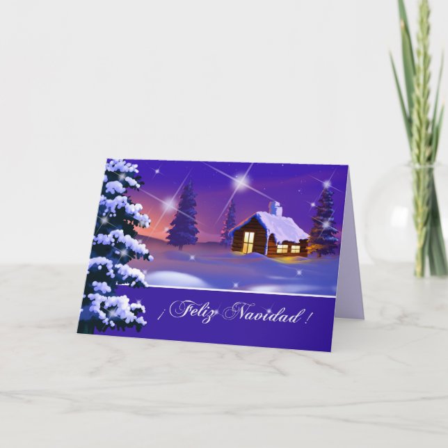 Feliz Navidad. Weihnachtskarte auf Spanisch Feiertagskarte (Vorderseite)
