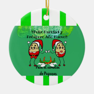 Feliz Navidad Weihnachtspara el Comelón Pupusas Keramik Ornament
