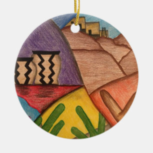 Feliz Navidad Weihnachtswüste Südwesten Keramik Ornament