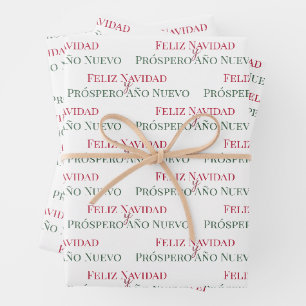 Feliz Navidad y Prospero Año Nuevo Geschenkpapier Set