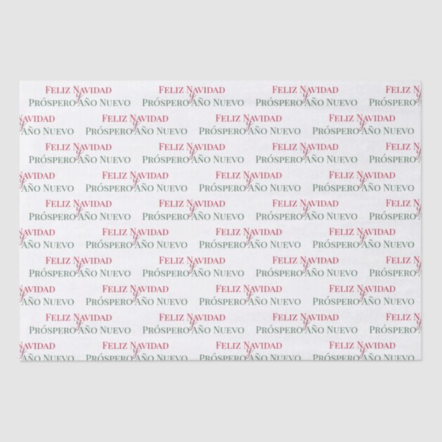 Feliz Navidad y Prospero Año Nuevo Seidenpapier (Vorderseite)