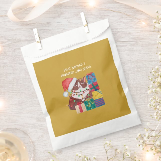 Feliz Navidad y próspero Año Nuevo, Weihnachten Geschenktütchen (Ausgeschnitten)